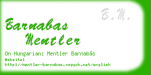 barnabas mentler business card