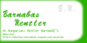 barnabas mentler business card